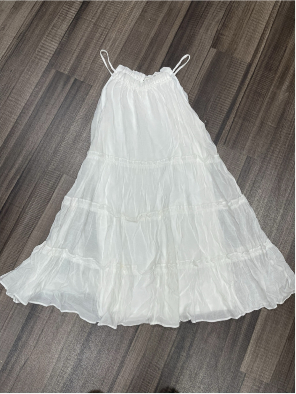 Women's E+SKY White Tiered Dress Size m
